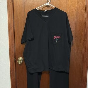 Black vintage 100% cotton Halloween scrub set